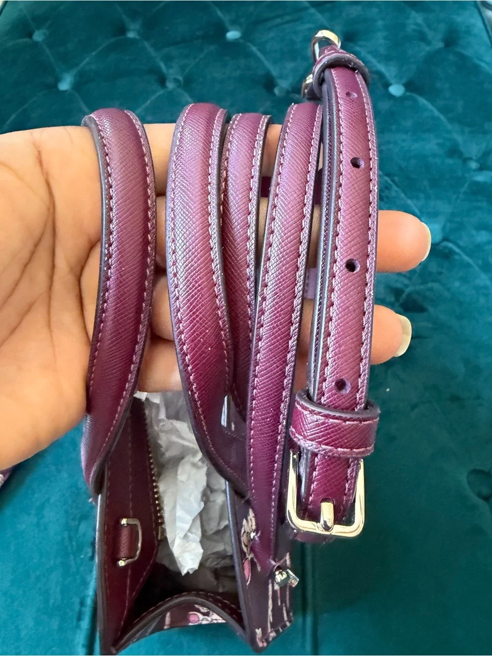 Kate Spade Burgundy Tinsel Satchel Set